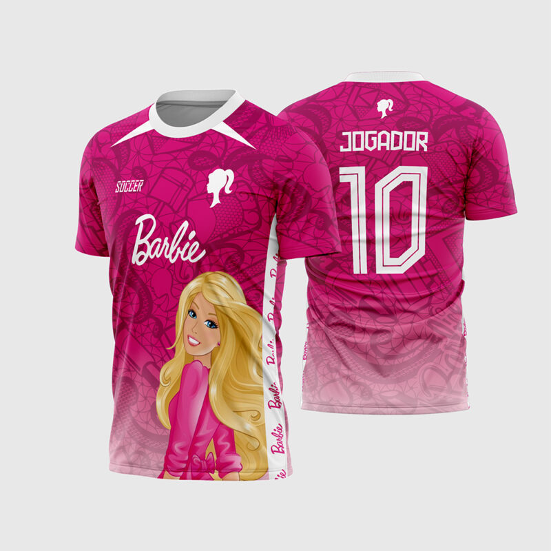 Arte vetor camisa interclasse Barbie 2026 rosa pink frente e costas
