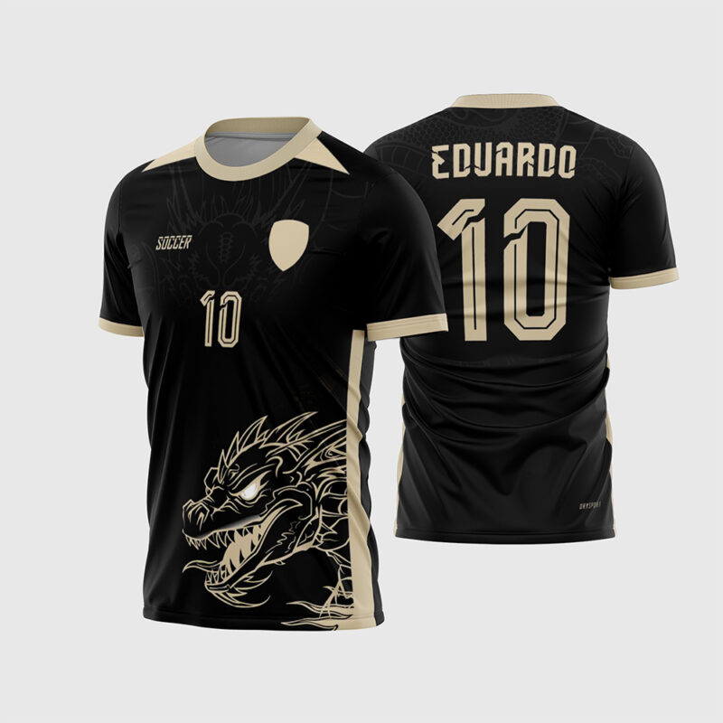 Mockup Camisa Interclasse Dragão Dourado estilo oriental frente e costas
