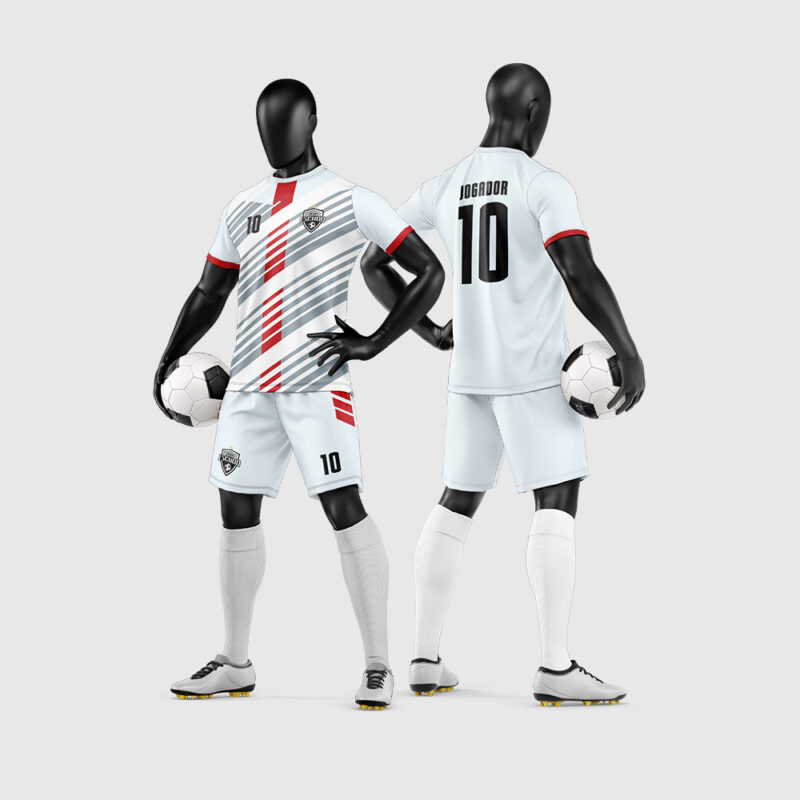 Mockup Frente e Costas Arte Vetor Estampa Uniforme de Time de Futebol para sublimação com espaço para patrocínio e numeração